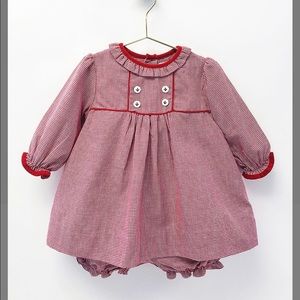 Petit Ami gingham Holiday Bloomer Set